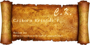 Czikora Kristóf névjegykártya